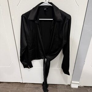 Windsor Black Wrap Long Sleeve Shirt